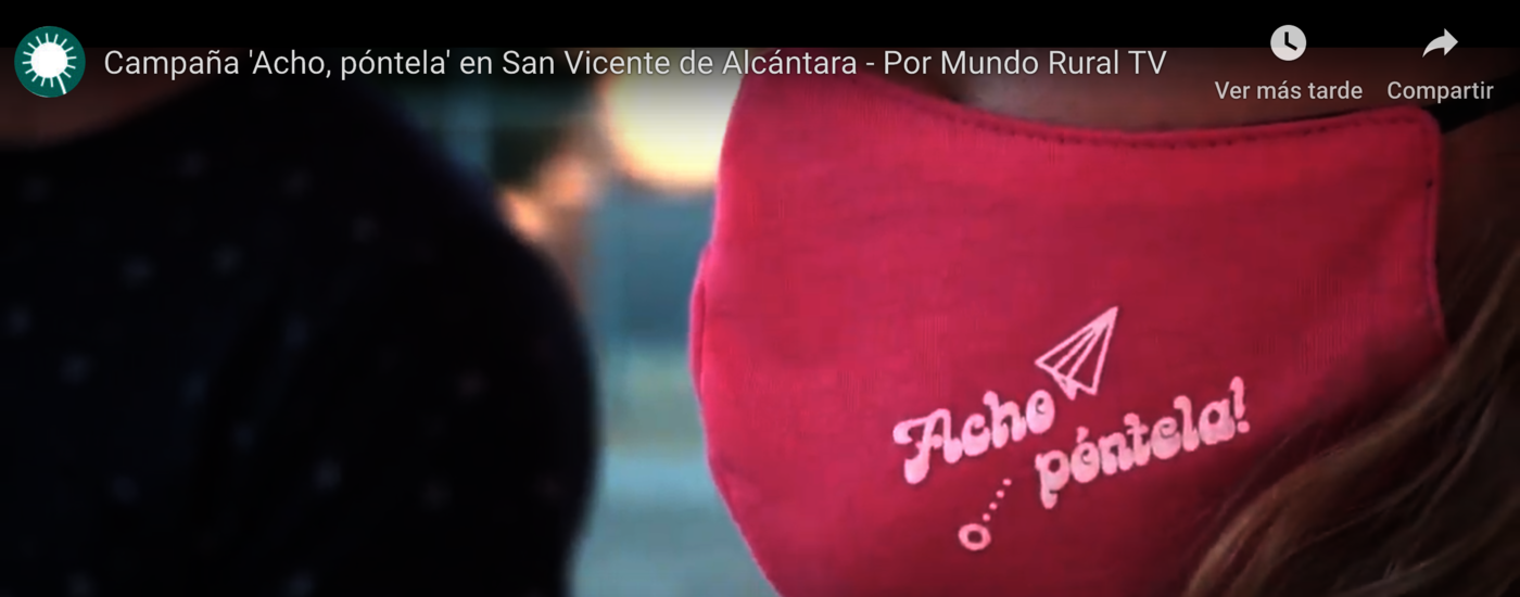 VDEO  Acho pntela la campaa de San Vicente de Alcntara a favor del uso de la mascarilla